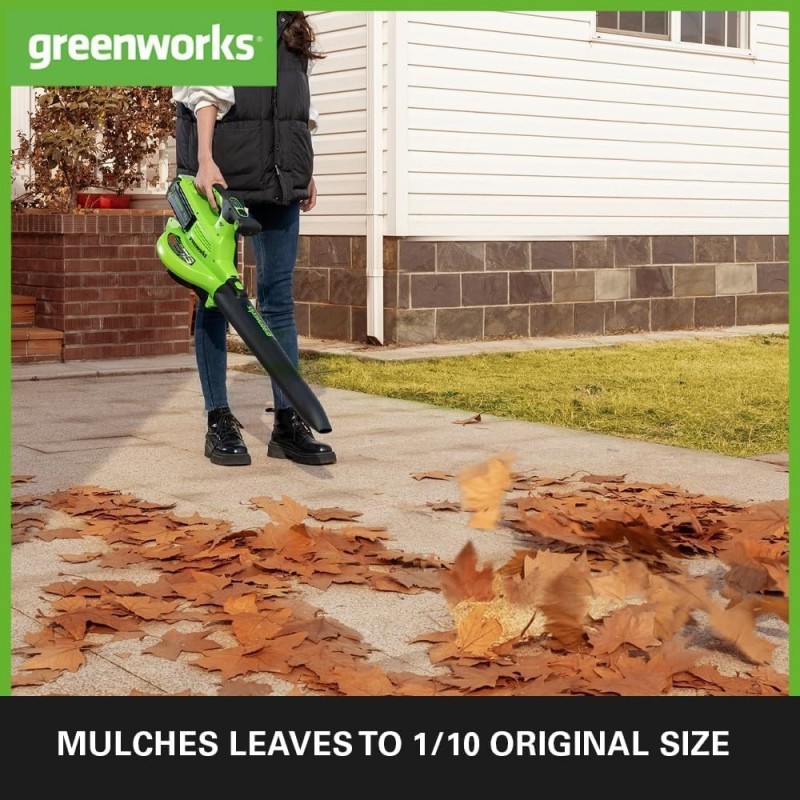 Greenworks GD40BV Accu bladblazer en zuiger 40 volt