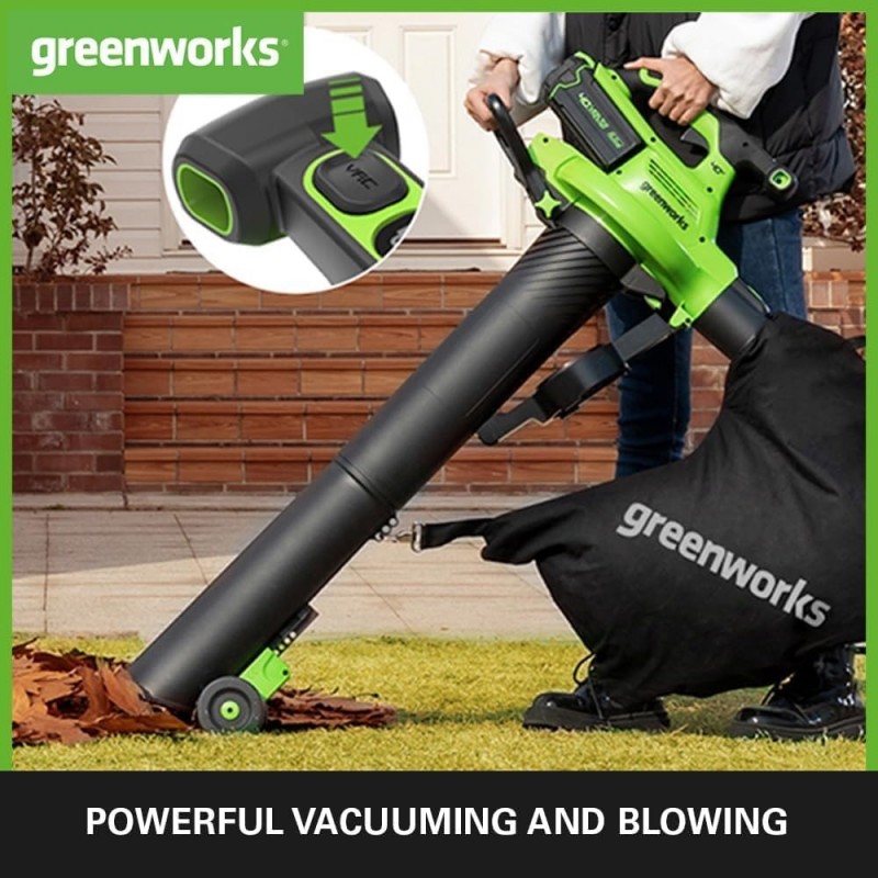 Greenworks GD40BV Accu bladblazer en zuiger 40 volt