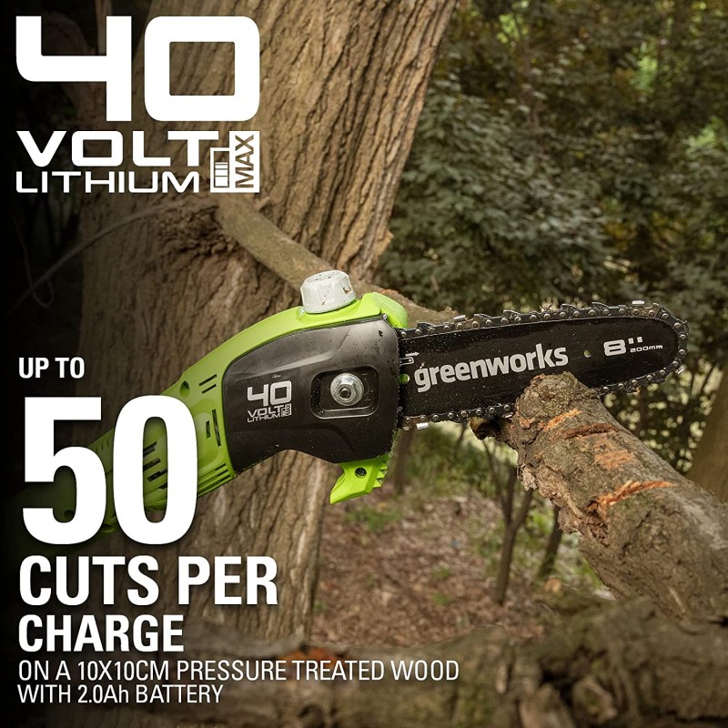 Greenworks GD40PS boomzaag 20cm op steel 40 volt