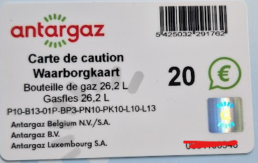 Waarborgkaart Gas P10, B13, 01P