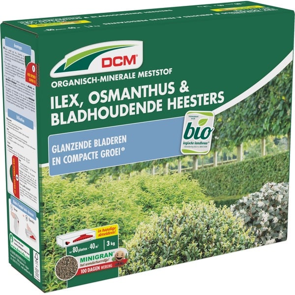 DCM Ilex, Osmanthus & Bladhoudende Heesters meststof NPK 7-3-6 +2MgO 3kg