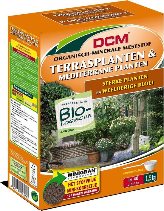 DCM Terrasplanten & Mediterrane planten meststof NPK 8-5-6 1,5kg