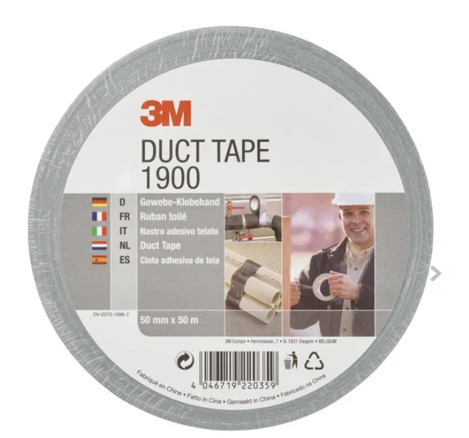 Economy ducttape 50 mm x 50 m, zilver