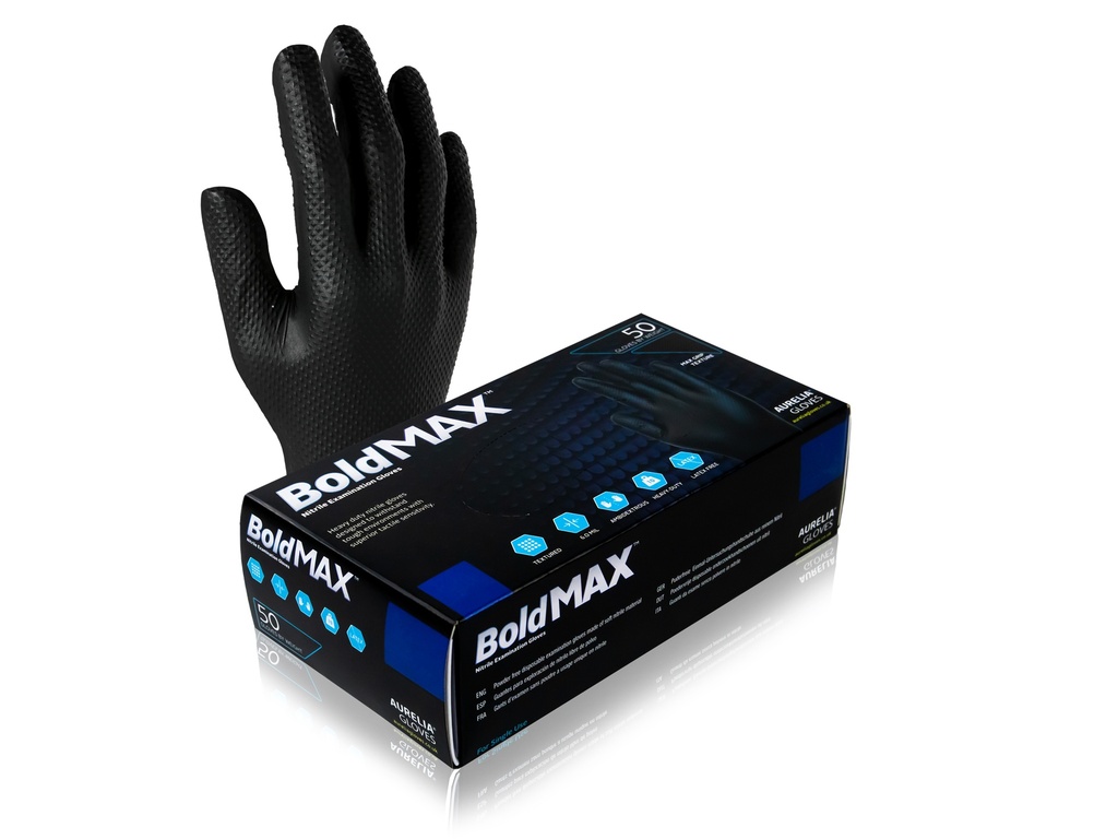 Aurelia Boldmax Nitrile handschoenen XL, Zwart (50 stuks)