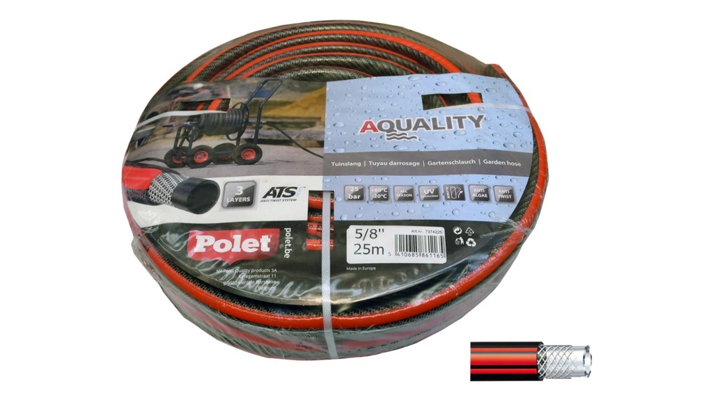 Polet Tuinslang 15mm of 5/8" 25m Pro Aquality