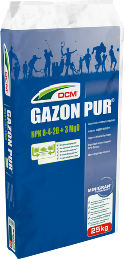 [1000072] DCM Gazon PUR NPK 8-4-20 (MgO 3) Meststof 25kg - 300m²