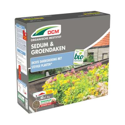 [1004808] DCM Meststof Sedum & Groendaken NPK 7-3-12 doos van 3kg (60m²)