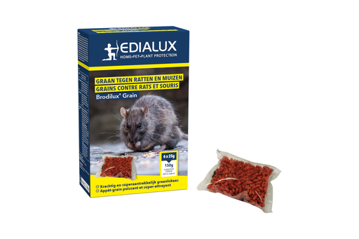 [BRODIG01P] Edialux Brodilux grain tegen ratten en muizen 150g